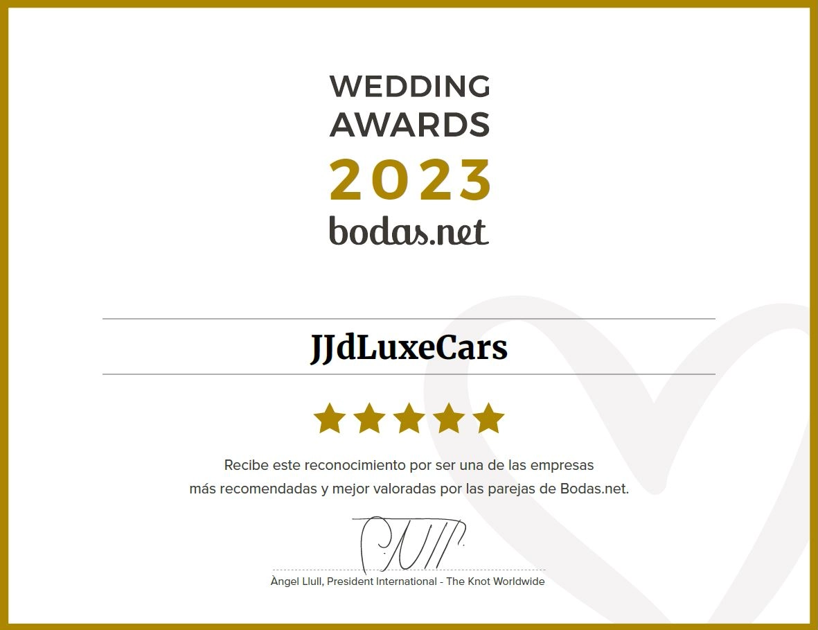 wedding-awards-2023-bodas-net-alquiler-de-coches-para-bodas-en-alicante-jjdluxe-cars-alicante